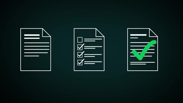Business professional using a with digital documents,symbolizing electronic signature and document management 4k motion graphic animation.