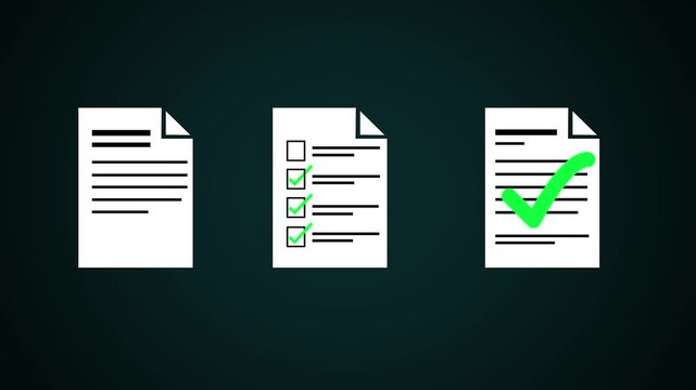 Business professional using a with digital documents,symbolizing electronic signature and document management 4k motion graphic animation.