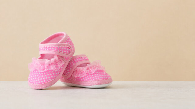Soft  Baby Booties with Bow Detail and Wooden Rattle on Knitted Blanket