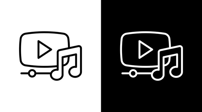 Music White Icon Set Design