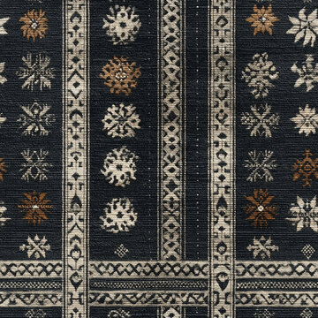 Seamless pattern of a traditional handwoven textile pattern in monochrome gray and white