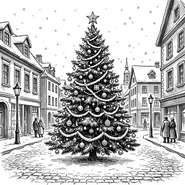 christmas tree in the city