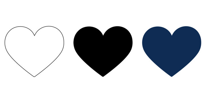 Heart Love and Romance Symbol Editable Stroke Icon and Vector Illustration Set for Affection, Emotion and Valentine's Day