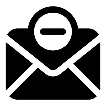 Solid Email Subtract Icon &ndash; Remove Mail Message Symbol 