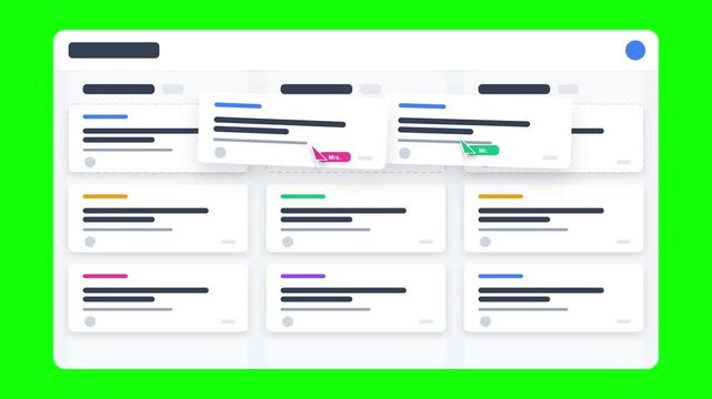 Dynamic Kanban Board Task Management Interface with Animated Interaction