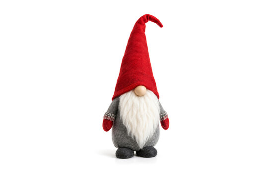 Christmas gnome standing on a white background creating a festive winter mood