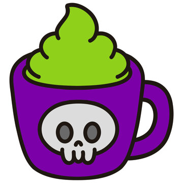 Spooky Skull Mug Illustration