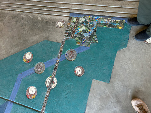 Tijuana Estuary and US Mexico Border Map Artwork