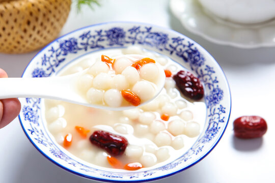 Sweet Fermented Rice Balls Soup With Jujube And Goji Berry