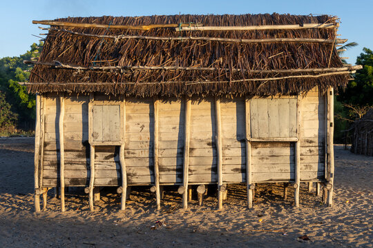 Traditional thatched house, Belo sur Mer, Madagascar