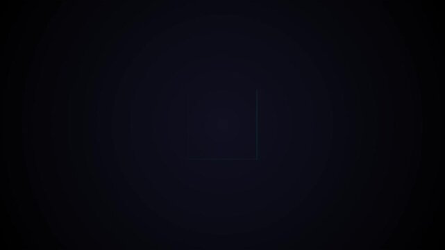 Digital HUD UI elements featuring glowing cyan square borders pulsating on a dark navy background. Minimalist futuristic motion graphic. Ideal for tech videos or digital interfaces.