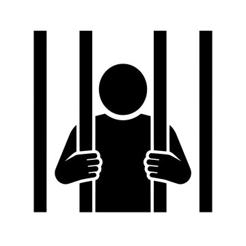 Prisoner Behind Bars Icon