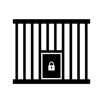 Prison Cell Bars with Locked Door Icon