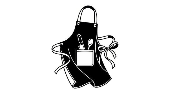 Kitchen apron with utensils