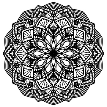 black and white mandala