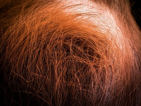Close up of orangutan hair texture