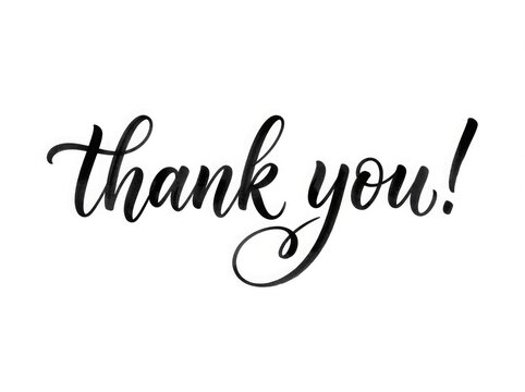 Thank you hand lettering calligraphy isolated on white background