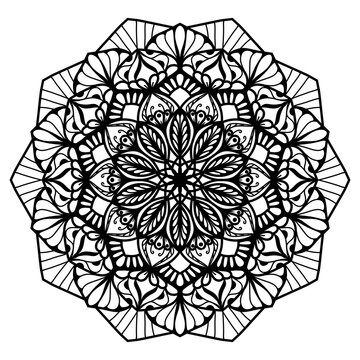 Decorative octagonal floral mandala ornament 