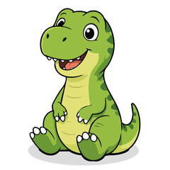 Fototapeta premium Cute T-Rex Dinosaur Character with Poses and Expressions