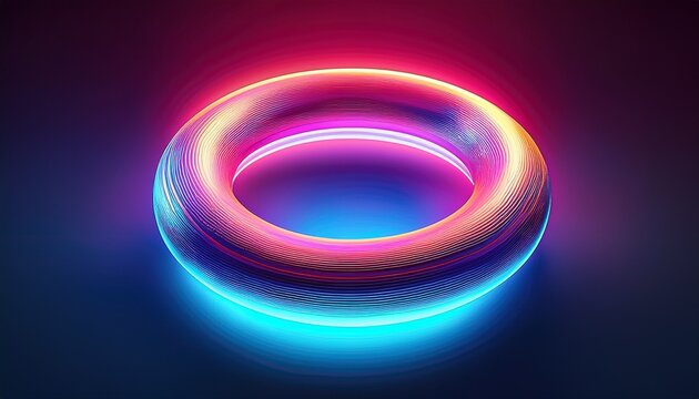abstract glowing torus with neon gradient