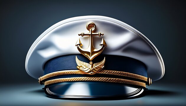 classic white captain s hat with gold anchor