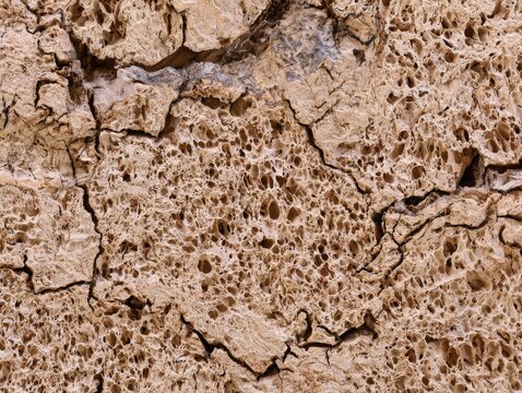 Close up of porous natural rock texture
