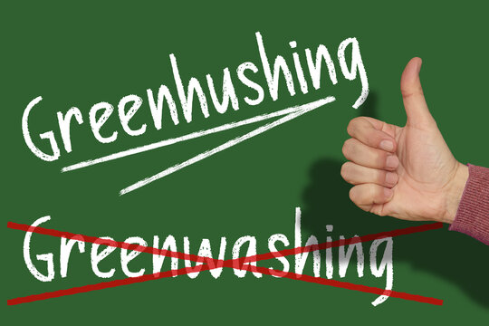 Greenhushing instead of greenwashing, thumbs up