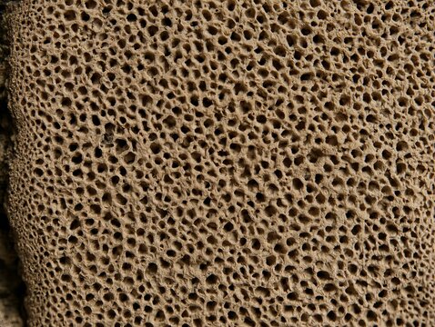 Close-up of porous natural sponge texture