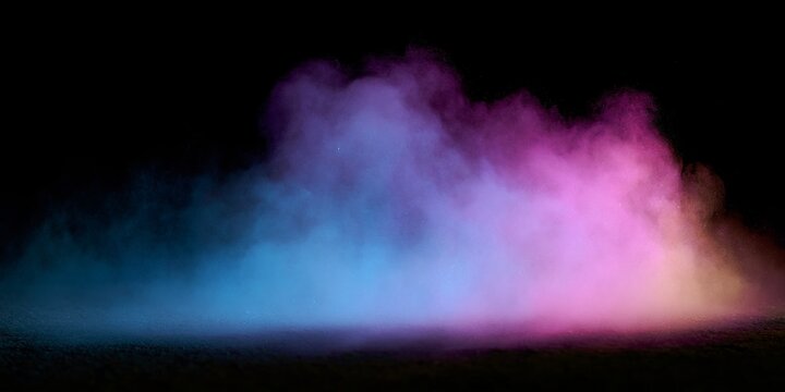 Colorful smoke cloud on black background