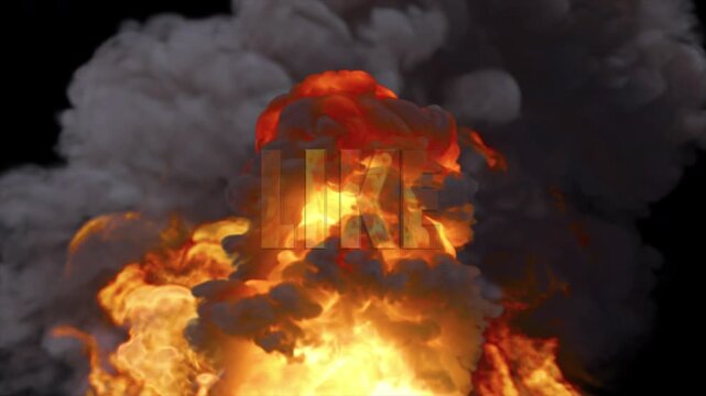 Like Fire Text Transition Alpha Channel