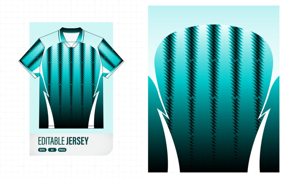 Teal Gradient Soccer Jersey with Geometric Lines