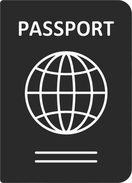 Passport cover icon with globe symbol for travel identification immigration document isolated vector design