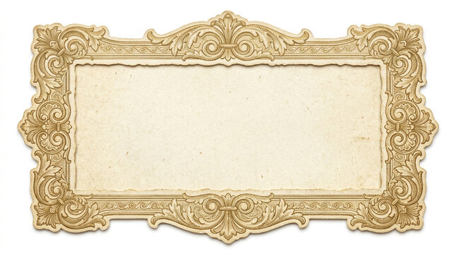 Elegant vintage gold frame with copy space for labels and branding