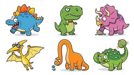 Cute Cartoon Dinosaurs Collection Isolated © nina