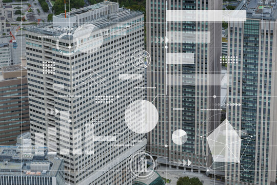 社会の動向を捉えるビッグデータと都市のイメージ画像　意識調査　