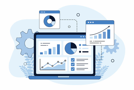 business data analytics and monitoring investment and finance report graph on monitor  dashboard concept