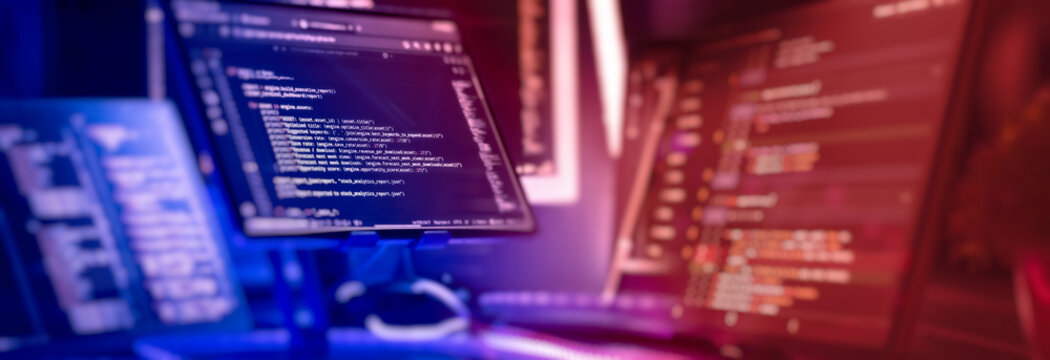 Professional Coding Environment with Source Code, Software Engineering Monitors and Futuristic Developer Workstation