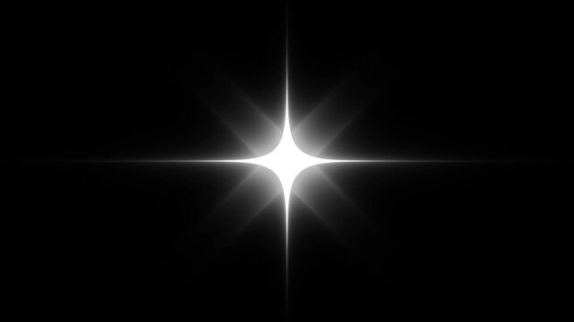 Sparkling white star twinkle and glitter doodle animation with blinking cartoon light effects and festive starry sky overlay on black screen background for 4K video editing