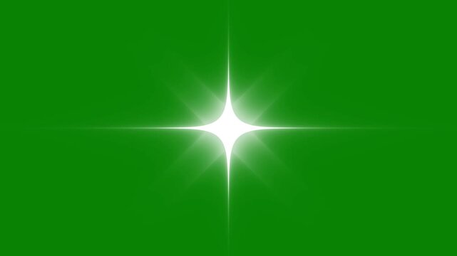 Sparkling white star twinkle and glitter doodle animation with blinking cartoon light effects and festive starry sky overlay on green screen background for 4K video editing
