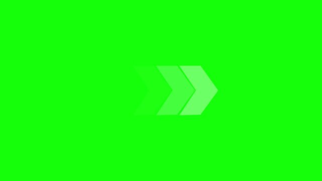 Arrow icon set animation on green background