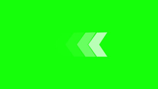 Green background with white arrow pattern moving right