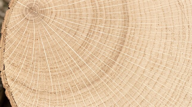 White oak timber end grain annual growth tree rings cross section