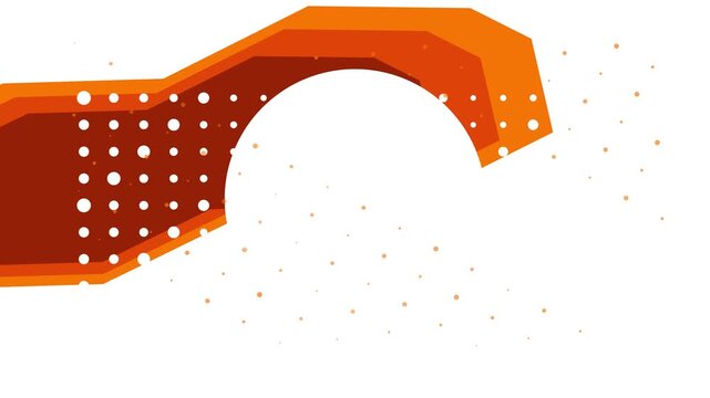 Orange Digital Circuit Lines, Curved Technology Path with White Dots, Modern Data Interface, Clean White Motion Graphics Background