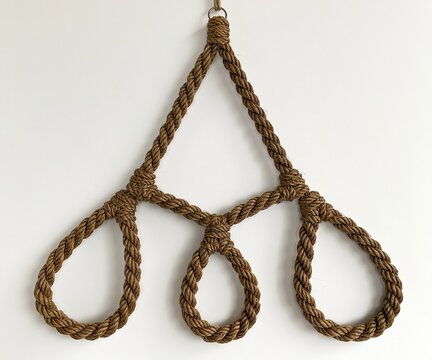 Three Hanging Loops of Brown Rope