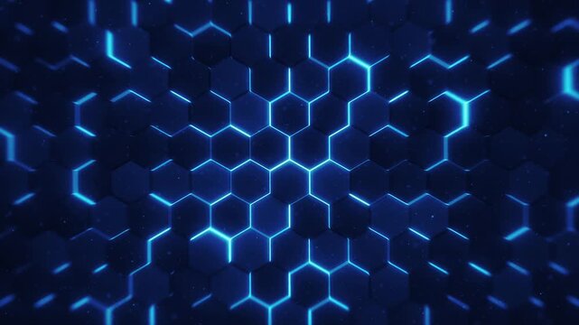 Blue Shining Honey Beehive Hexagons Background
Abstract technology background with blue shining 3d extruded hexagons symbolizing honey on offset motion with soft light and depth of field blur