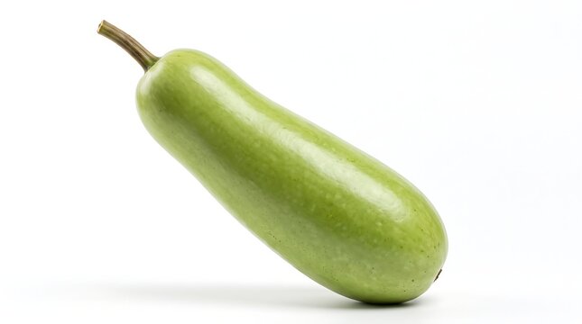 Fresh organic bottle gourd vegetable isolated on white background for healthy food and culinary cooking concepts