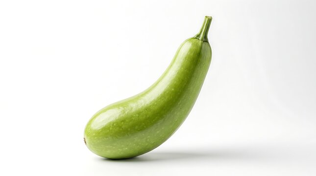 Fresh Green Bottle Gourd Isolated on White Background for Healthy Cooking and Culinary Ingredient Concepts