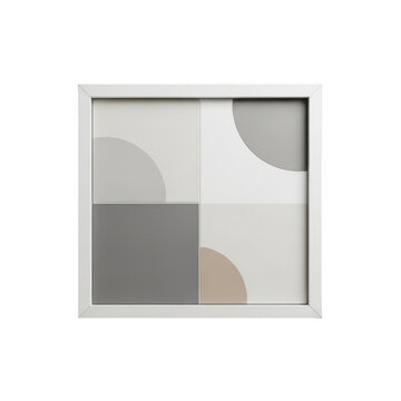 Minimalist geometric abstract in a white square frame