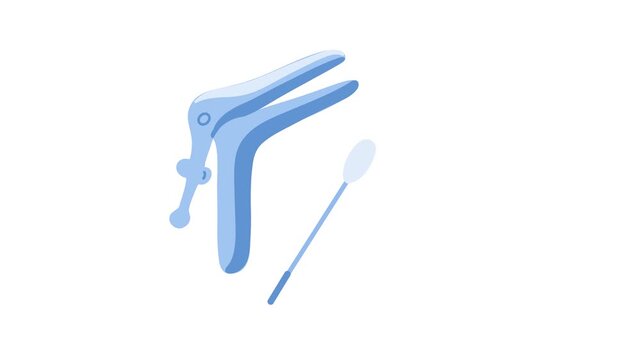 animation medical instruments for gynecological smear test in clinic