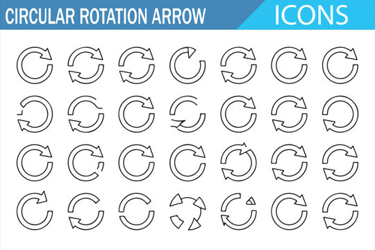 Refresh and Rotation Arrow Icons, Circular Reload and Synchronization Outline Collection